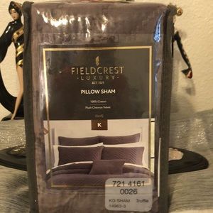 King SHAMS (4 of them) by Fieldcrest from Macys LIGHT BROWN VELVET NICE!